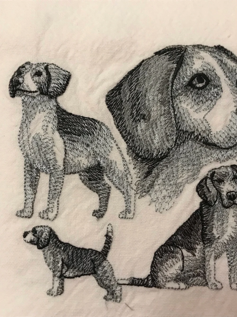 Beagle Machine Embroidered Dish Towel